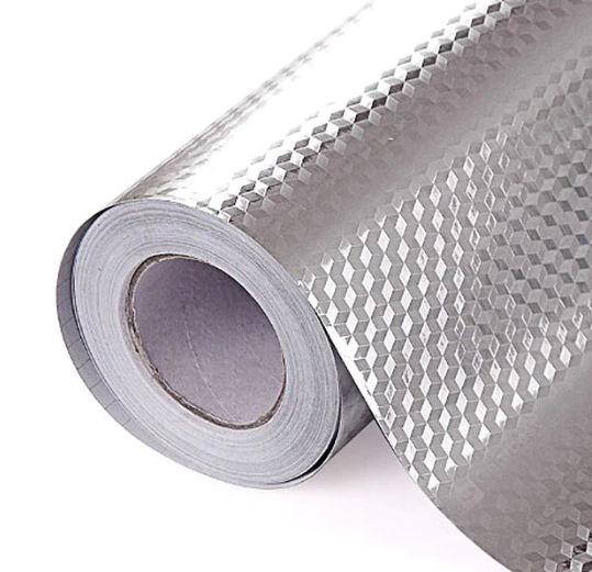 Folie Autoadeziva Argintie 40x500 molde romburi mici